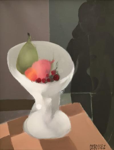 Alfred DEFOSSEZ - Nu à la nature morte, 1985 - Huile sur toile signée 2