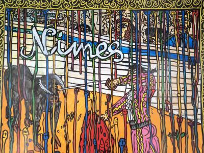Robert COMBAS  - Feria de Nimes, 1990 - Grande Affiche originale d’époque 2