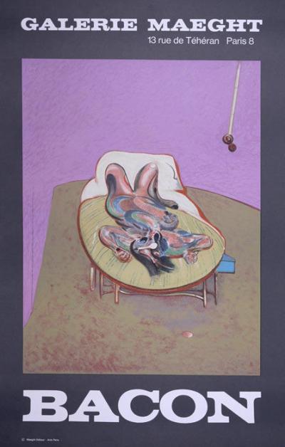 Francis BACON -  Personnage couché, 1966 -  Lithograph exhibition poster on paper. 2