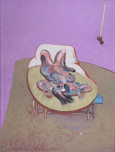 Francis BACON -  Personnage couché, 1966 -  Lithograph exhibition poster on paper. 2