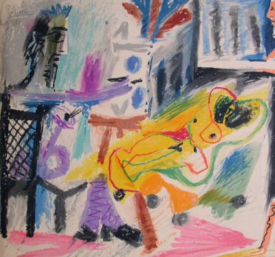 Pablo PICASSO (d’après) - Le peintre et son modèle - Lithographie 2