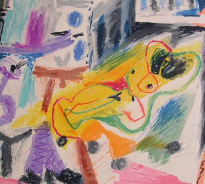 Pablo PICASSO (d’après) - Le peintre et son modèle - Lithographie 2