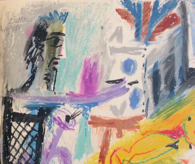 Pablo PICASSO (d’après) - Le peintre et son modèle - Lithographie 2