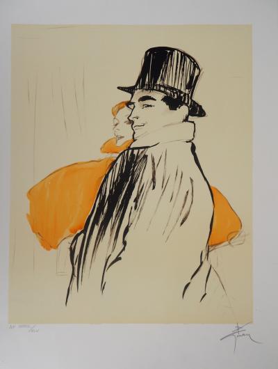 René GRUAU - Couple élégant - Lithographie signée au crayon 2