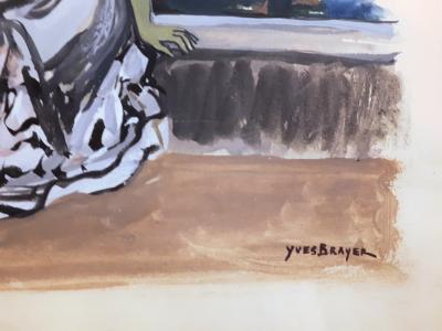 Yves BRAYER : Les amants espagnols - Aquarelle originale Signée 2