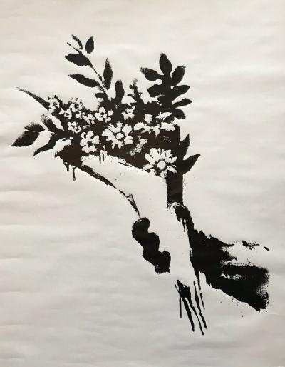 BANKSY - Flower thrower, 2019,  Gross Domestic Product - Sérigraphie 2