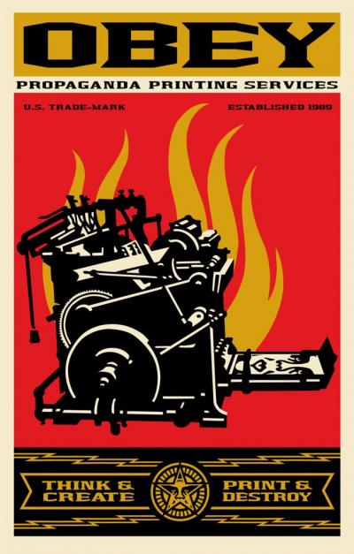 Shepard FAIREY (Obey) - Print and Destroy -  Impression offset signée au crayon 2