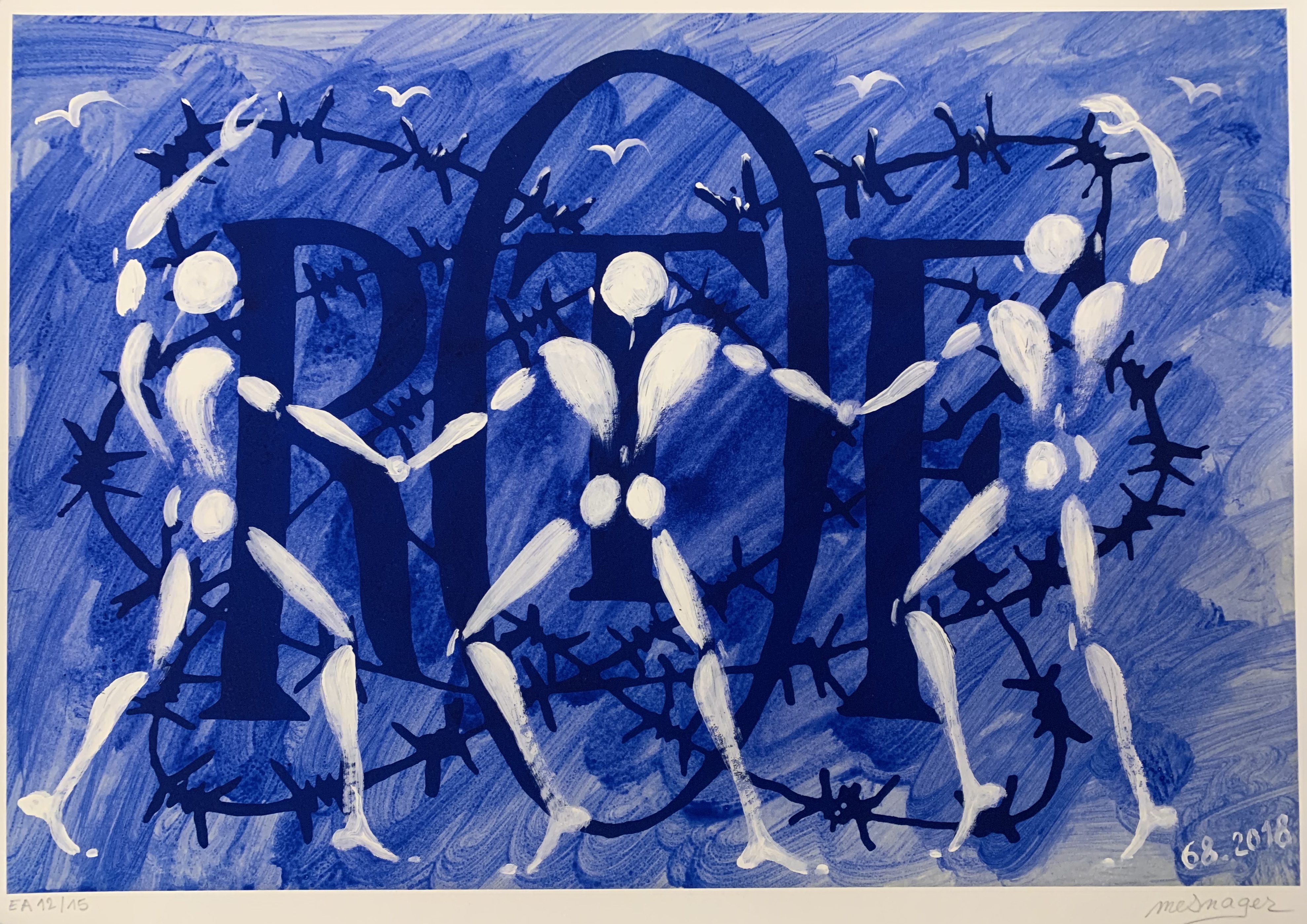 Enveloppe Autographe De Jérôme Mesnager - Artiste Peintre, Lithographe, 1993, Bon état Avec Quelques Taches