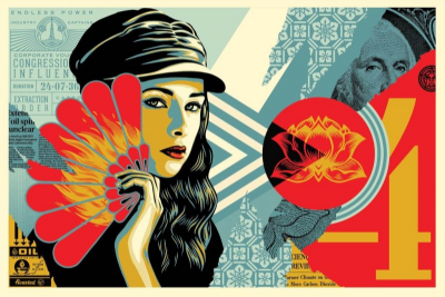 Shepard FAIREY (Obey) - Obey Fan the Flames, 2019 - Sérigraphie signée au crayon 2