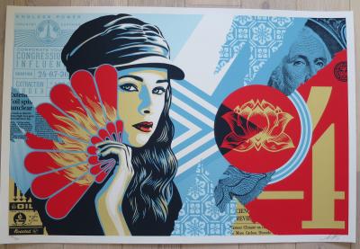 Shepard FAIREY (Obey) - Obey Fan the Flames, 2019 - Sérigraphie signée au crayon 2