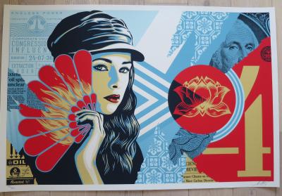Shepard FAIREY (Obey) - Obey Fan the Flames, 2019 - Sérigraphie signée au crayon 2