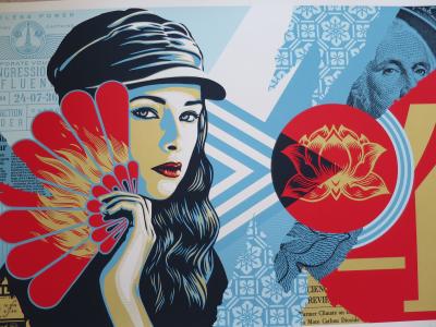 Shepard FAIREY (Obey) - Obey Fan the Flames, 2019 - Sérigraphie signée au crayon 2