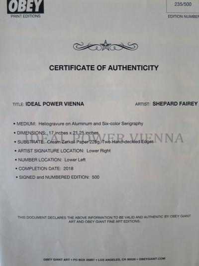 Shepard FAIREY (Obey) - Ideal Power Vienna 2018 - Sérigraphie signée 2