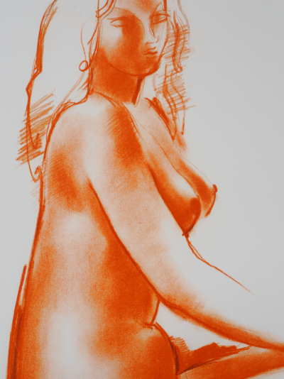 Antonuccio VOLTI - Nu assis de profil - Lithographie signée au crayon 2