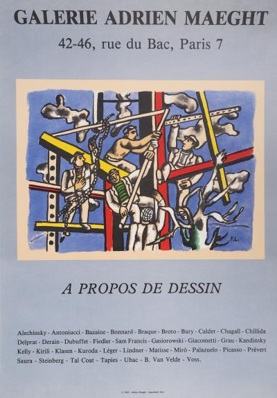 Fernand LEGER - Les Constructeurs, 1985 - Affiche lithographique signée 2