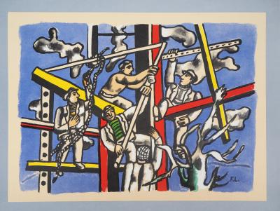 Fernand LEGER - Les Constructeurs, 1985 - Affiche lithographique signée 2