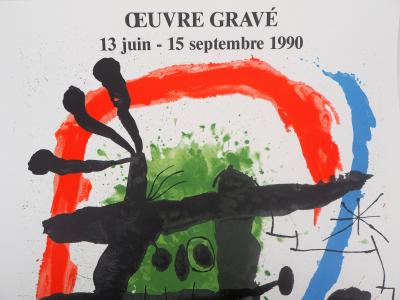Joan MIRO - Character with an hat and a star, 1990 - Signed vintage poster 2