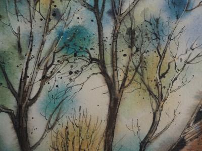 Jean Luc LE GALL: Vieilles maisons en Picardie , 1986- Aquarelle originale signée 2