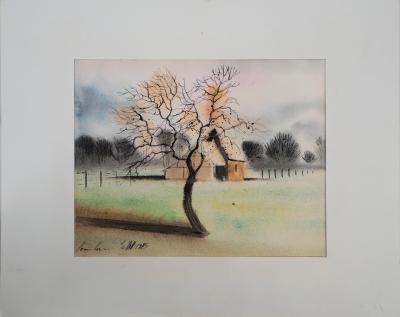 Jean Luc LE GALL: L’automne, 1985- Aquarelle originale signée 2