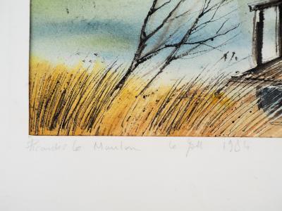 Jean Luc LE GALL: Le moulin en Picardie, 1984 - Aquarelle originale signée 2