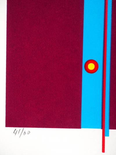 Claude BELLEUDY - Interstice bleu, 1990  Sérigraphie originale signée 2