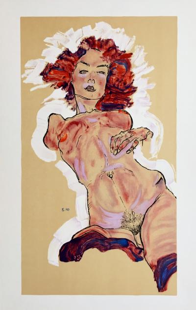 Egon SCHIELE (d’après) - Nu, 1910 - Lithographie signée 2