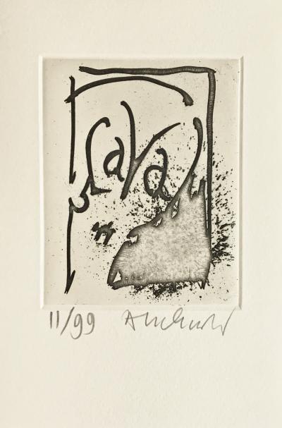Pierre ALECHINSKY - Homère est morte, 2014 - Eau-forte signée au crayon 2