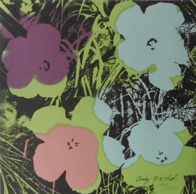 Andy WARHOL (d’après) - Poppy Flowers Noir - Lithographie 2