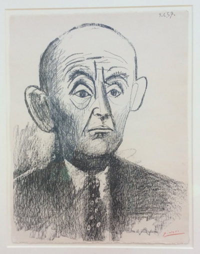 Pablo PICASSO - Portrait de Daniel-Henry Kahnweiler, 1957 - Lithographie ORIGINALE signée au crayon 2