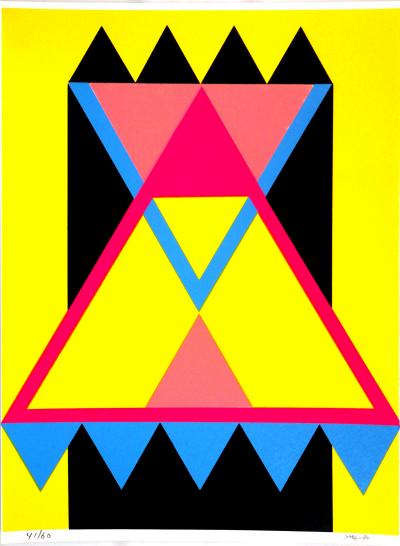 Juan MELE - Hommage à Indiana, 1990  Sérigraphie originale signée 2