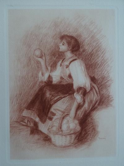 Auguste RENOIR  (d’après)- Jeune fille à la pomme, 1948 - Heliogravure 2