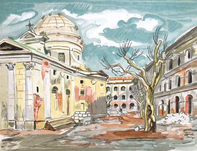 Yves BRAYER - Chapelle vieux Marseille - Lithographie originale signée numérotée 2