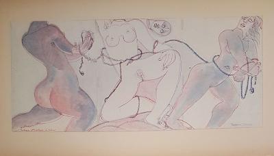 Henry DE WAROQUIER - Les esclaves, 1938 - Triptyque de dessins, signé 2