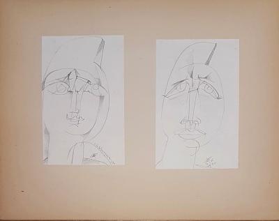 Henry de WAROQUIER - Visage de femme et visage d’homme, 1920 - Two signed drawings 2