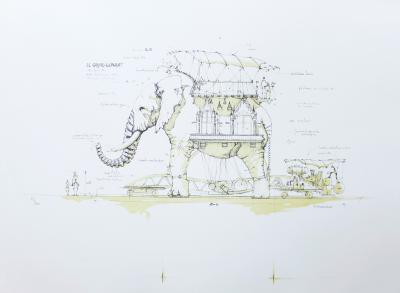 François DELAROZIERE - L’éléphant, 2008 - Lithographie signée au crayon 2