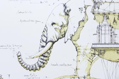 François DELAROZIERE - The Elephant, 2008 - Lithograph signed in pencil 2