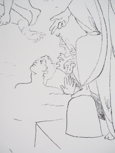 Jean COCTEAU - Saint-Pierre marche sur les eaux: lithographie authentifiée 2