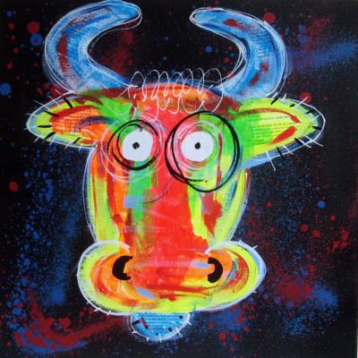 PyB - Vache, 2019 - Technique mixte sur toile 2