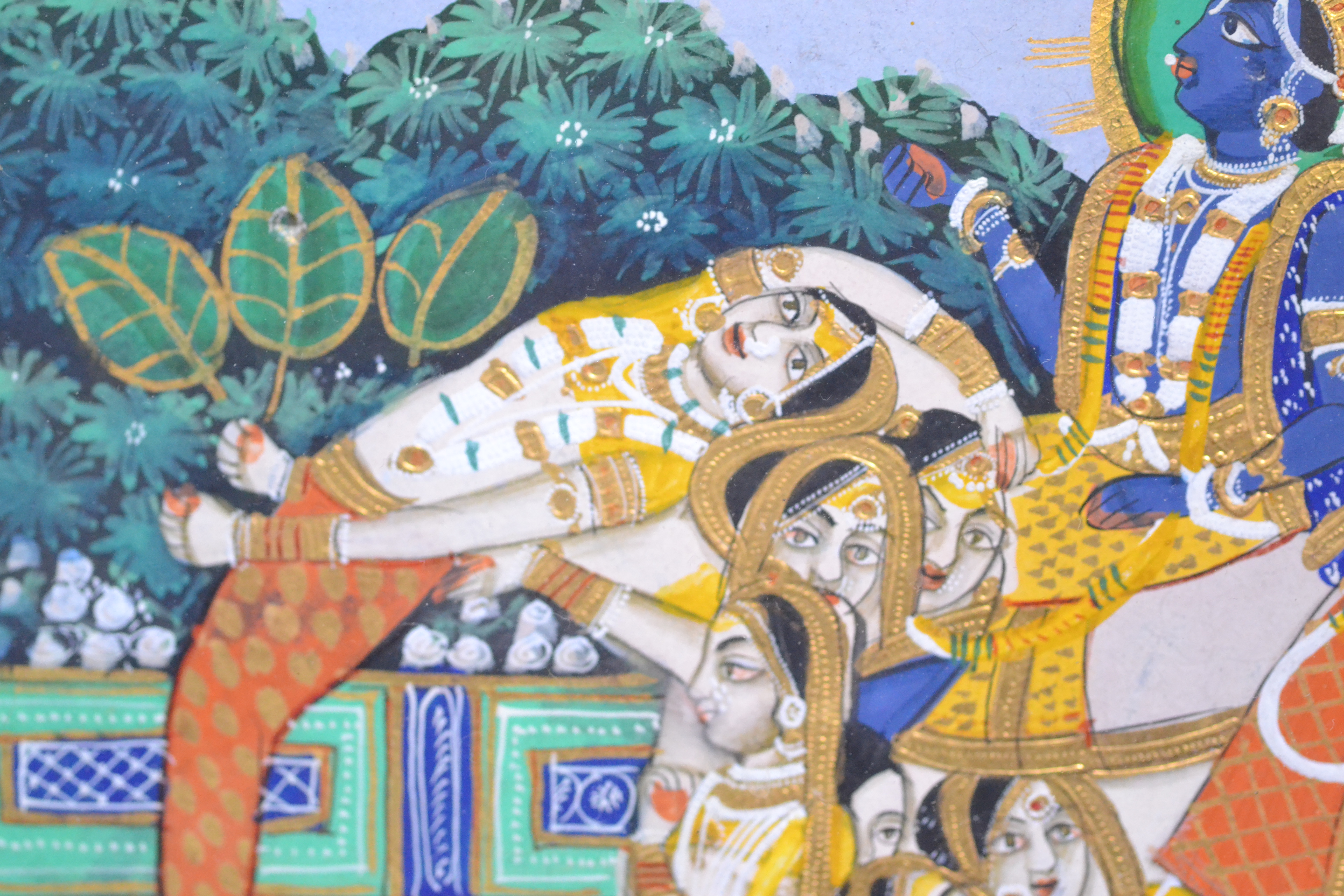Inde Peinture Krishna et Gopi, XXème siècle Art d'Asie Plazzart Inde Peinture Krishna et Gopi, XXème siècle Art d'Asie Plazzart