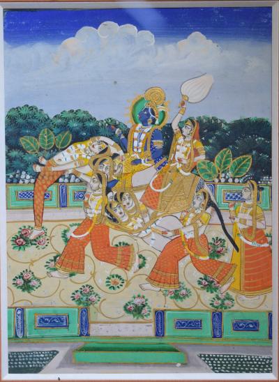 Inde - Peinture Krishna et Gopi, XXème siècle 2