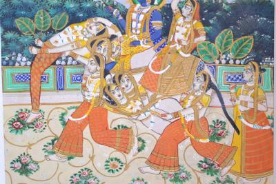 Inde - Peinture Krishna et Gopi, XXème siècle 2