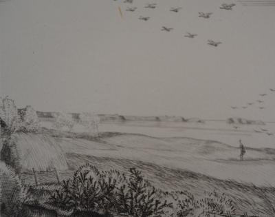 Jean-Emile LABOUREUR : La chaumière au bord de la mer - Eau-forte originale signée 2
