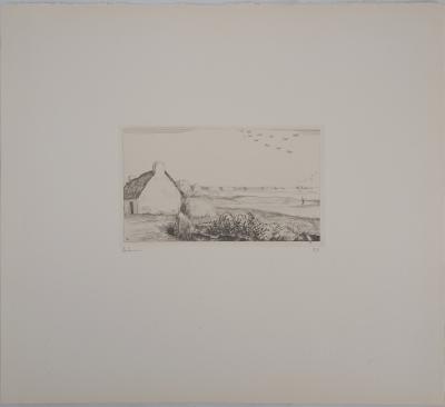 Jean-Emile LABOUREUR : La chaumière au bord de la mer - Eau-forte originale signée 2
