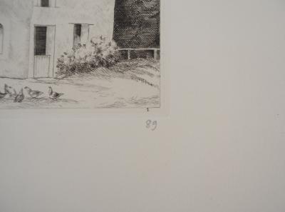 Jean-Emile LABOUREUR : Paysage à la fermière - Eau-forte originale signée 2