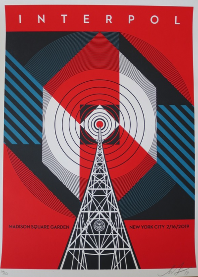 Shepard FAIREY (Obey) - Interpol NYC Calling, 2019 - Sérigraphie signée au crayon 2