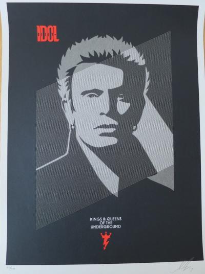Shepard FAIREY (Obey) - Billy Idol Kings And Queens Of The Underground, 2015 - Sérigraphie signée 2