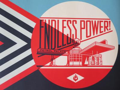 Shepard FAIREY (Obey) - Endless Power Petrol Palace (Blue), 2019 - Sérigraphie signée au crayon 2
