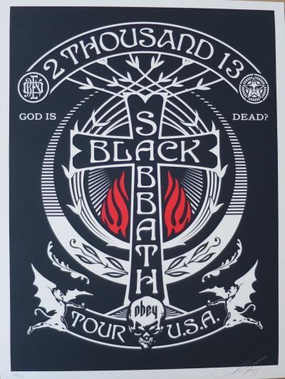 Shepard FAIREY (Obey) - Black Sabbath Red Thousand 2013, Sérigraphie signée 2
