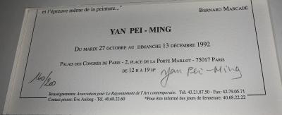 Yan PEI-MING - Portrait Robot, 1992 - Carton d’invitation signé 2