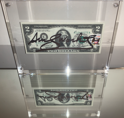 Andy WARHOL - 2$  - Billet de deux dollars signé au crayon 2